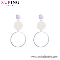 E-260 2018 joyas xuping oro blanco rodio plateado huggie hoop Pendientes de moda de diseño más sencillo de estilo americano